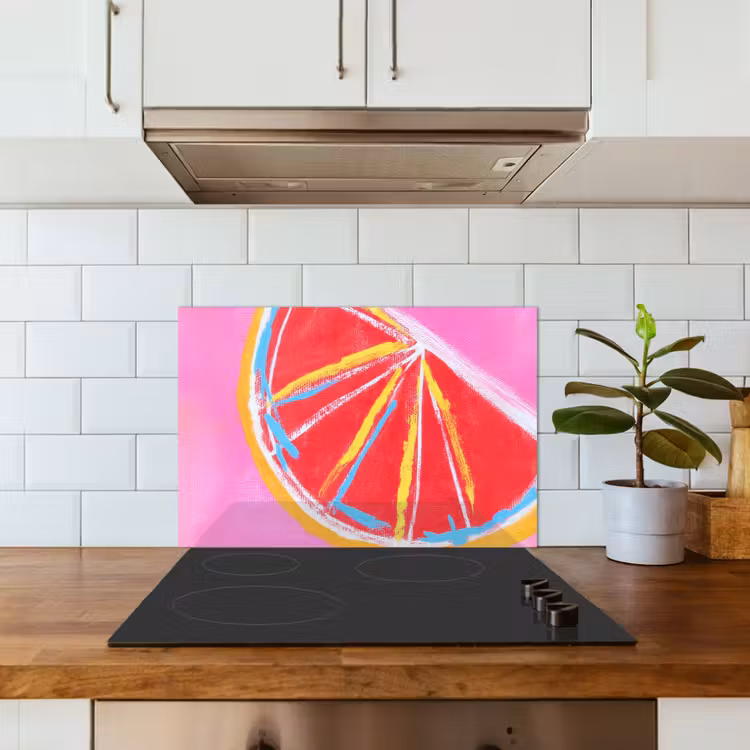 Paraschizzi cucina - Pompelmo - Dipinto - Rosa - Righe — 3