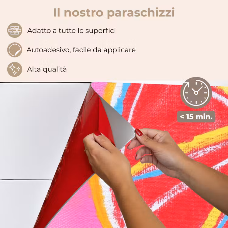 Paraschizzi cucina - Pompelmo - Dipinto - Rosa - Righe — 4