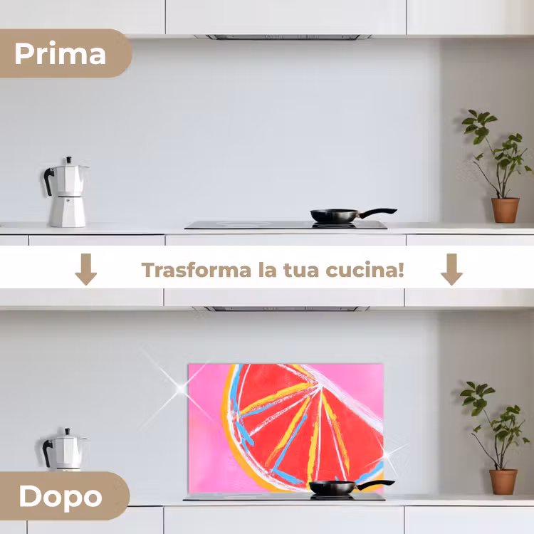 Paraschizzi cucina - Pompelmo - Dipinto - Rosa - Righe — 7