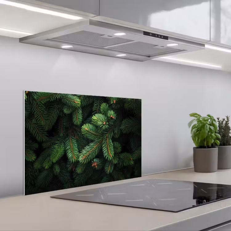 Paraschizzi cucina - Rami di abete rosso - Boccioli - Aghi - Verde — 1