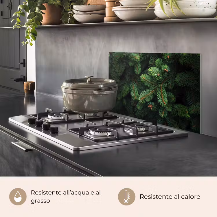 Paraschizzi cucina - Rami di abete rosso - Boccioli - Aghi - Verde — 2