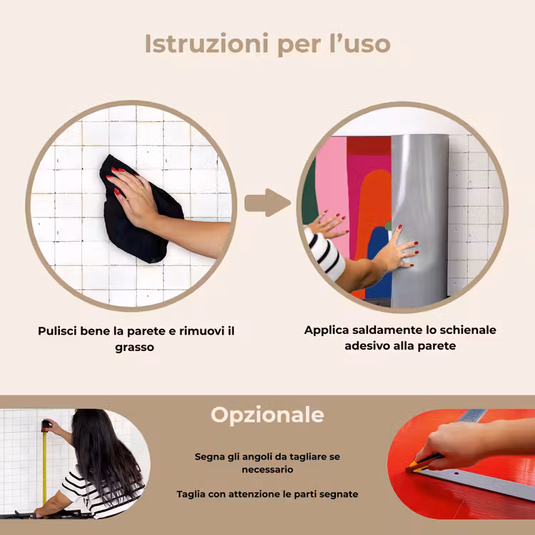 Paraschizzi cucina - Scatole di colore - Dritte - Rotonde - Astratte — 6