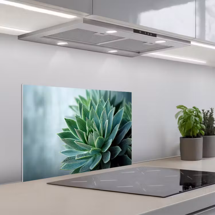 Paraschizzi cucina - Succulente - Foglie - Verde - Sfumato — 1