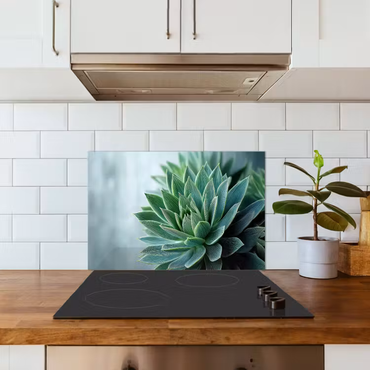 Paraschizzi cucina - Succulente - Foglie - Verde - Sfumato — 3