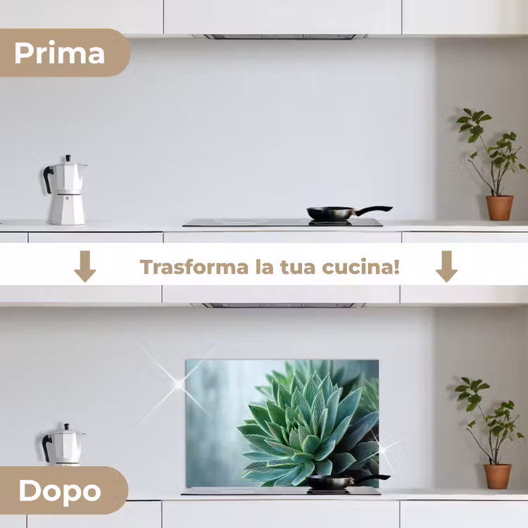 Paraschizzi cucina - Succulente - Foglie - Verde - Sfumato — 7