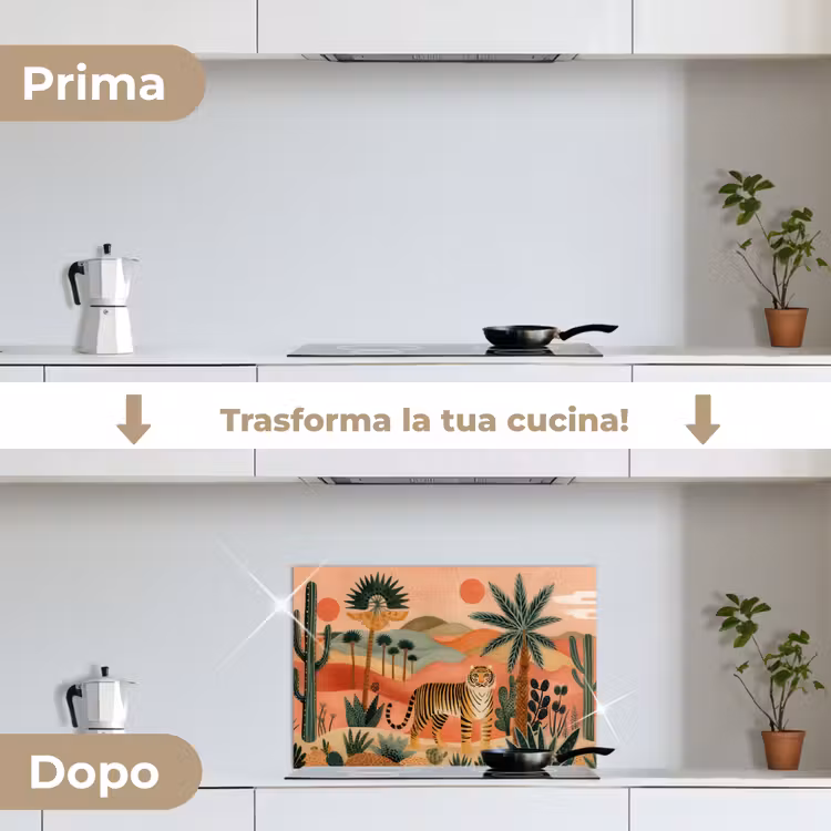 Paraschizzi cucina - Tigre - Colorato - Palme - Cactus — 7