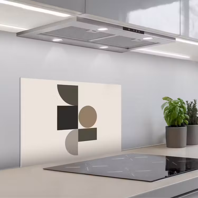 Paraschizzi cucina - Toni della terra - Composizione astratta - Forme semplici — 1