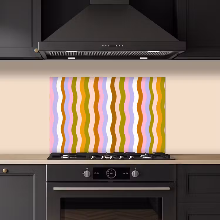 Paraschizzi cucina - linee - Onde - Colori pastello - Modello — 5