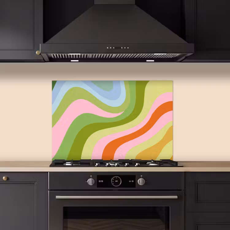 Paraschizzi cucina - Linee - Tinte pastello - Onde — 5