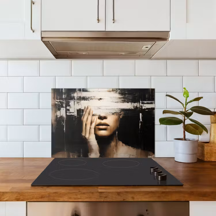 Paraschizzi cucina - Mano - Volto - Strisce - Astratto — 3