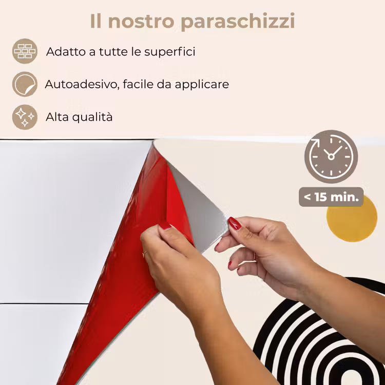 Paraschizzi cucina - Minimalista - Fiocco nero - Cerchio d'oro — 4