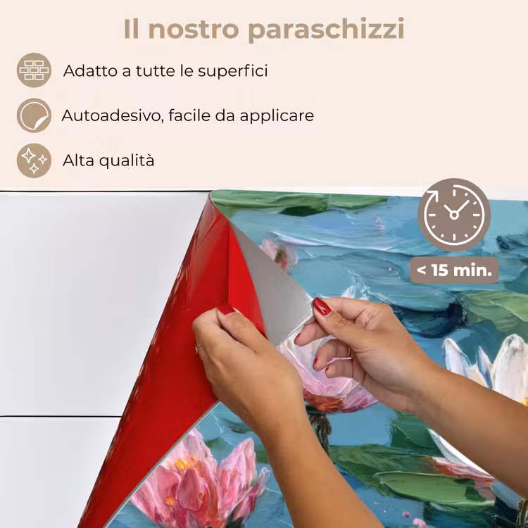 Paraschizzi cucina - Ninfee - Fiori - Rosa - Acqua — 4