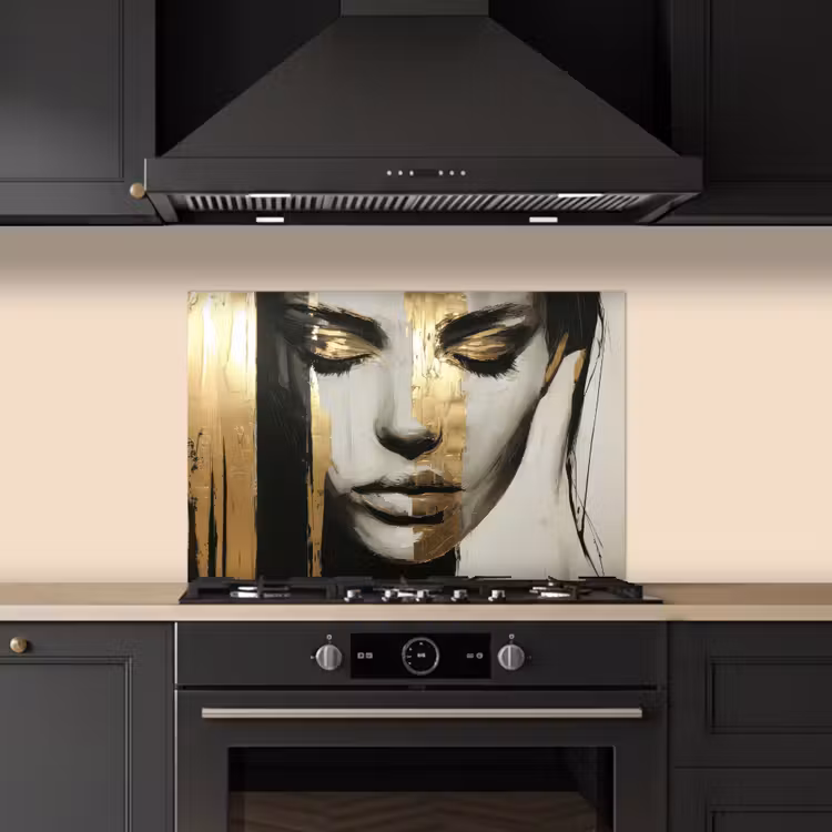 Paraschizzi cucina - Occhi - Viso - Oro - Strisce — 5