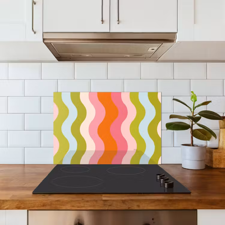 Paraschizzi cucina - Orbite - Onde - Colorate - Verticali — 3