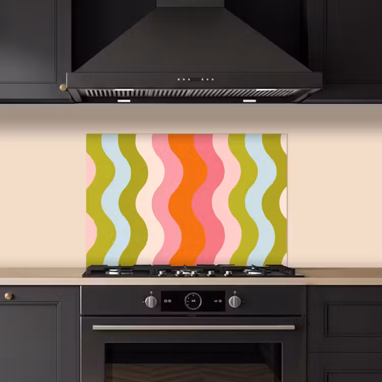Paraschizzi cucina - Orbite - Onde - Colorate - Verticali — 5
