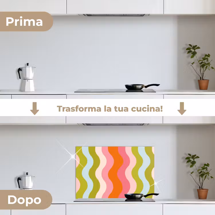 Paraschizzi cucina - Orbite - Onde - Colorate - Verticali — 7