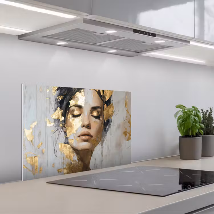 Paraschizzi cucina - Ornato - Donna - Oro - Occhi — 1