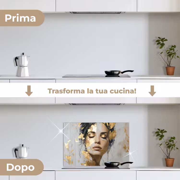 Paraschizzi cucina - Ornato - Donna - Oro - Occhi — 7