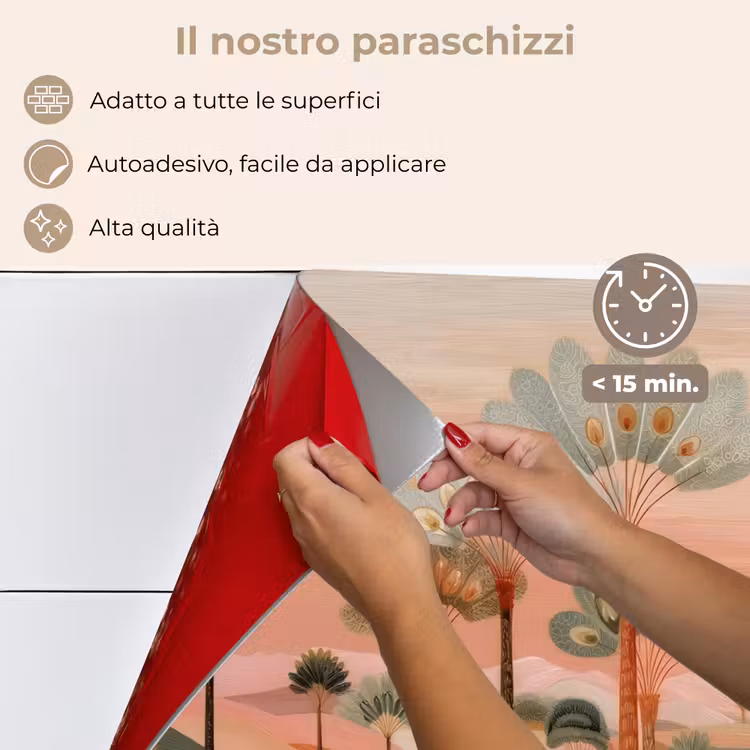 Paraschizzi cucina - Paesaggio rosa - Palme - Acqua — 4