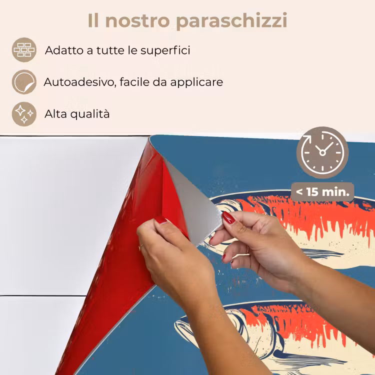 Paraschizzi cucina - Pesci - Rosso - Blu — 4