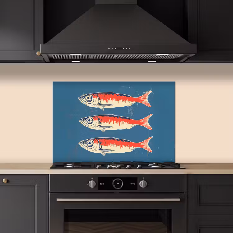 Paraschizzi cucina - Pesci - Rosso - Blu — 5