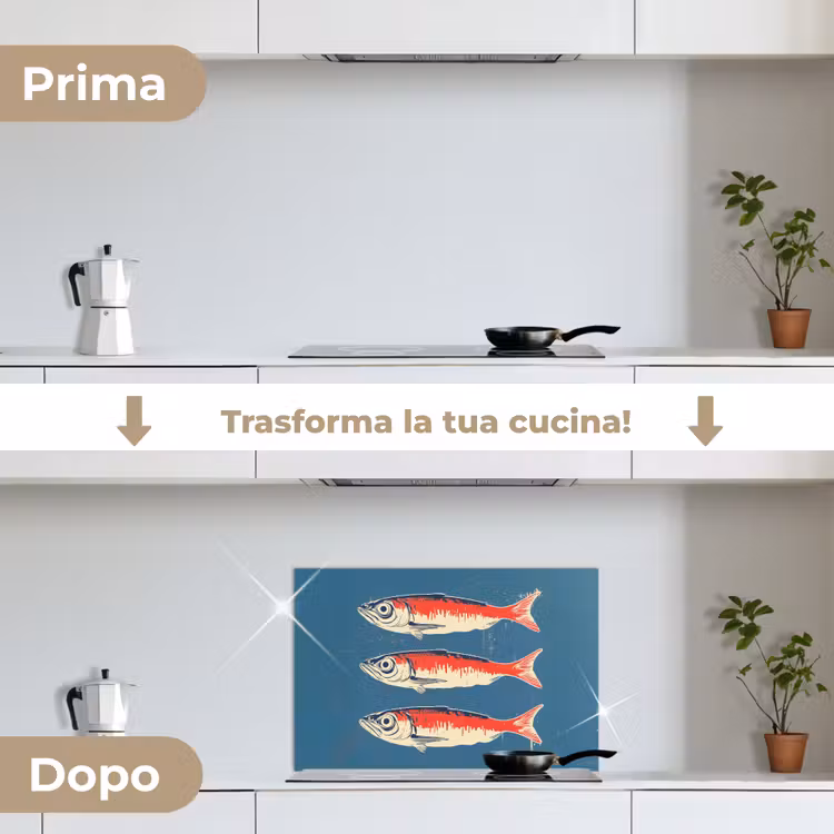 Paraschizzi cucina - Pesci - Rosso - Blu — 7