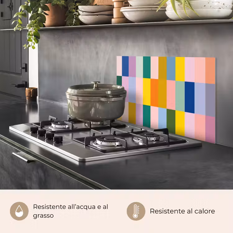 Paraschizzi cucina - Strisce - Blu - Motivo - Astratto — 2