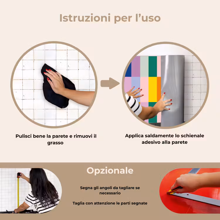 Paraschizzi cucina - Strisce - Blu - Motivo - Astratto — 6