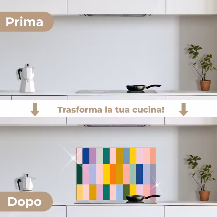 Paraschizzi cucina - Strisce - Blu - Motivo - Astratto — 7