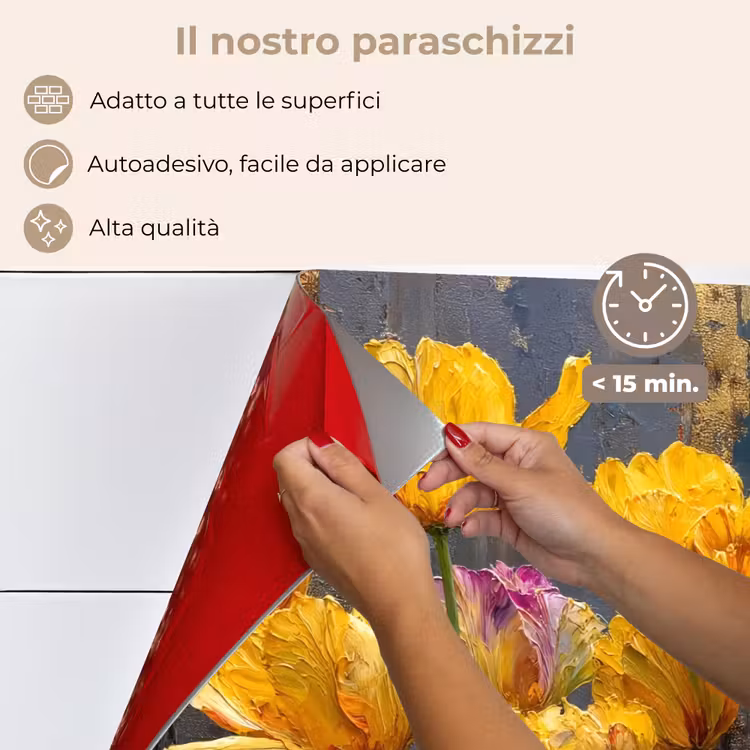 Paraschizzi cucina - Tulipani - Giallo - Pennellate - Astratto — 4