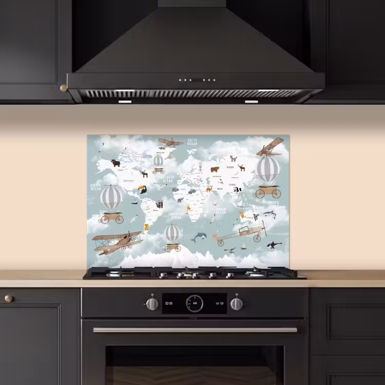 Paraschizzi cucina - Mappa del mondo - Bambino - Aereo — 5