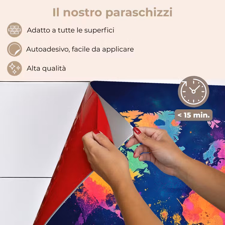 Paraschizzi cucina - Mappa del mondo - Colorato - Graffiti — 4