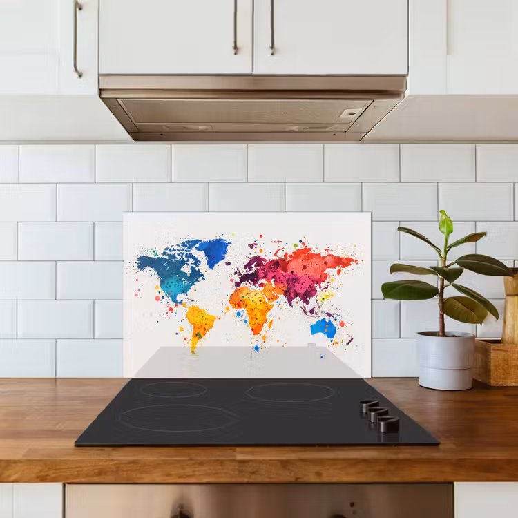 Paraschizzi cucina - Mappa del mondo - Graffiti - Colorati — 3