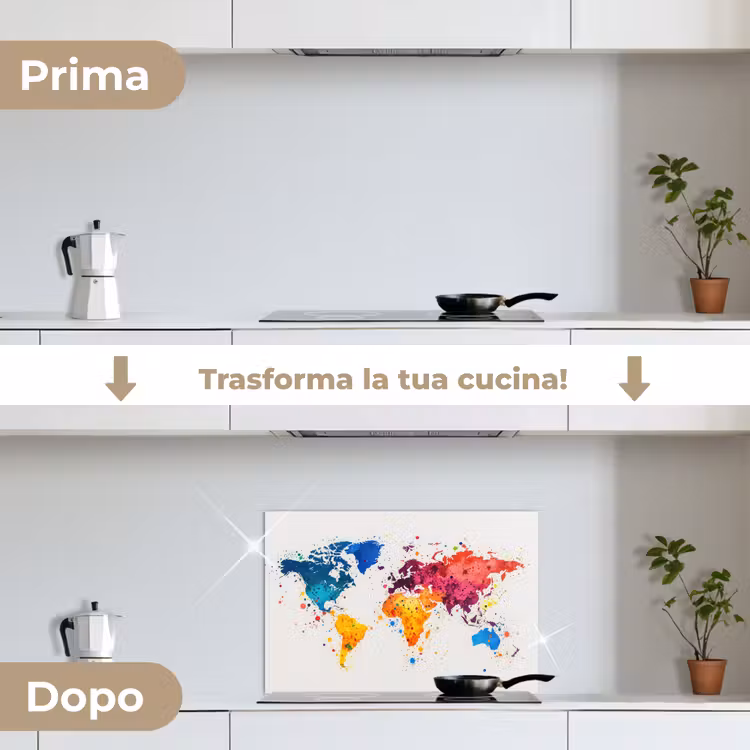 Paraschizzi cucina - Mappa del mondo - Graffiti - Colorati — 7