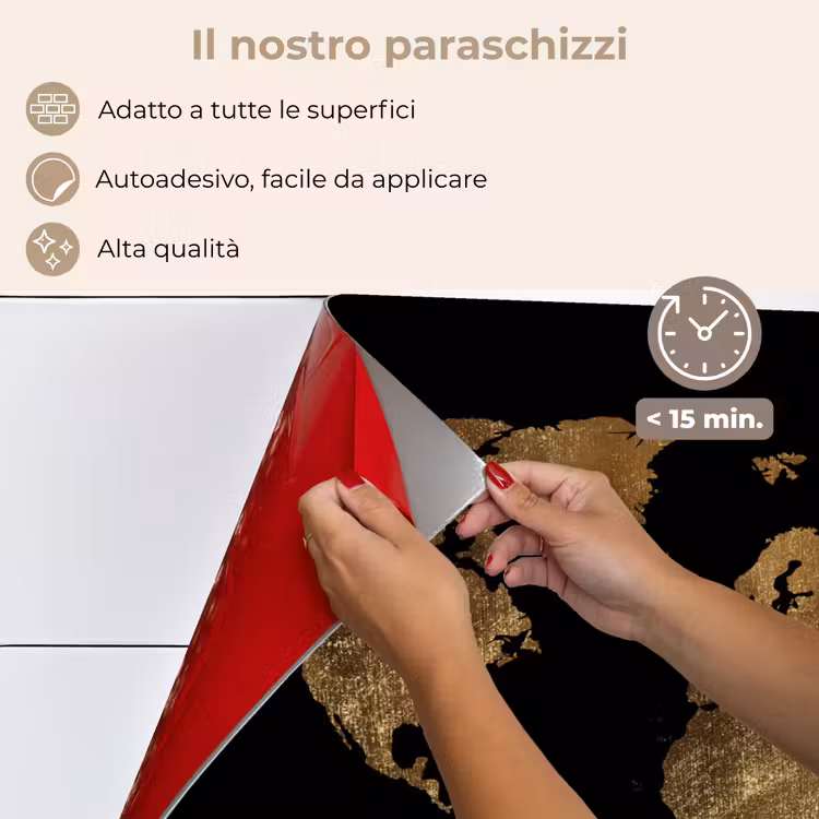 Paraschizzi cucina - Mappa del mondo - Oro - Lusso - Terra - Nero — 4