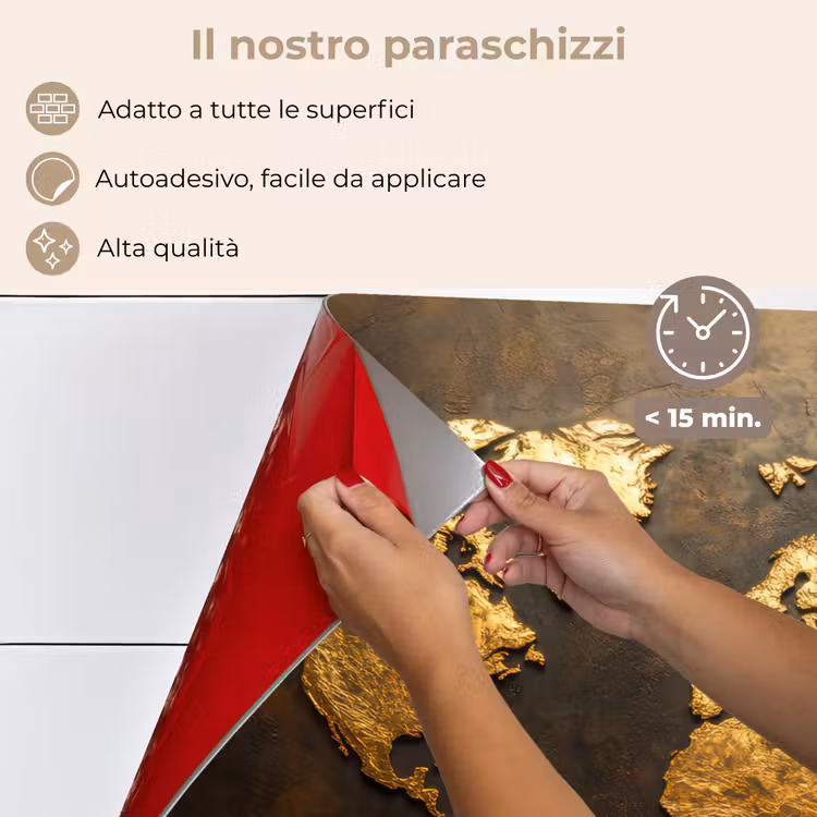 Paraschizzi cucina - Mappa del mondo - Oro - Ruggine — 4
