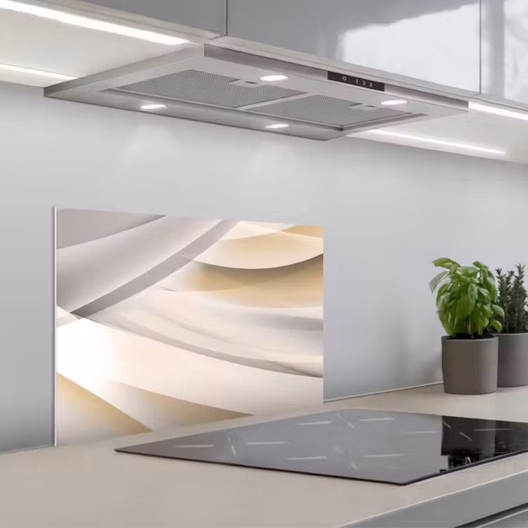 Paraschizzi cucina - Onde - Astratto - Beige — 1