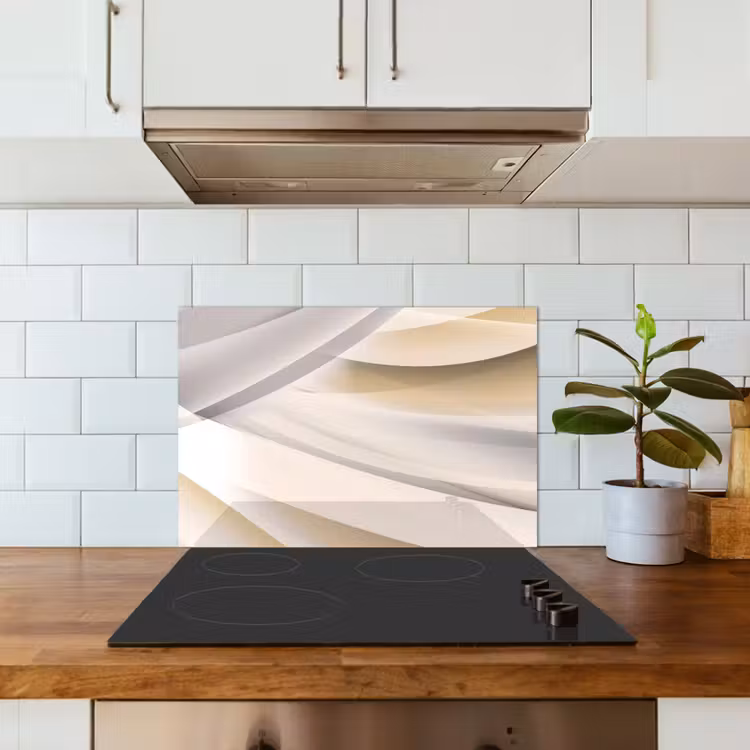 Paraschizzi cucina - Onde - Astratto - Beige — 3