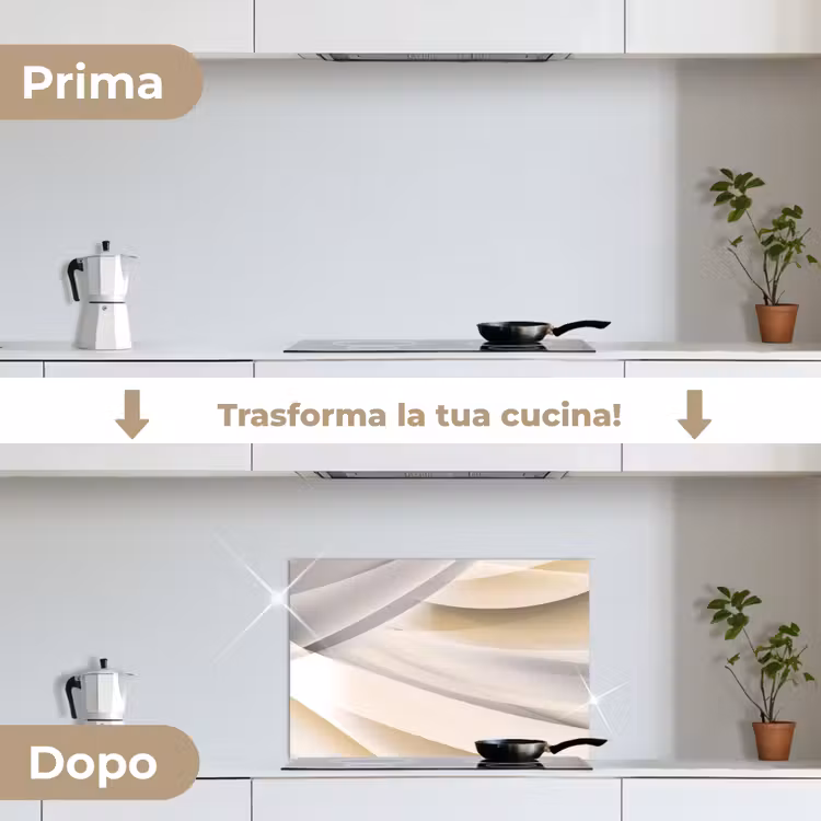 Paraschizzi cucina - Onde - Astratto - Beige — 7