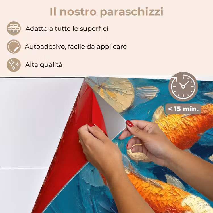 Paraschizzi cucina - Pesce - Ninfee - Arancione - Acqua — 4