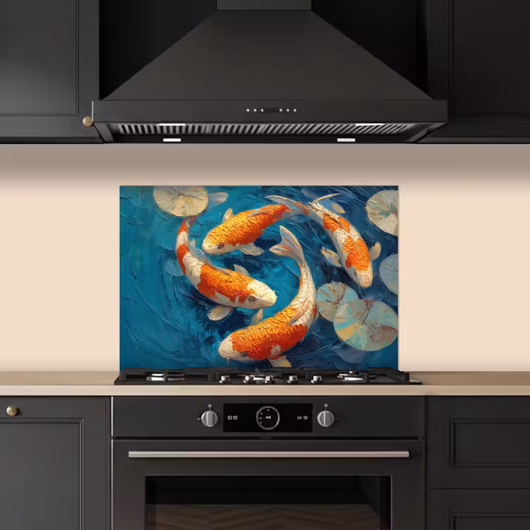 Paraschizzi cucina - Pesce - Ninfee - Arancione - Acqua — 5