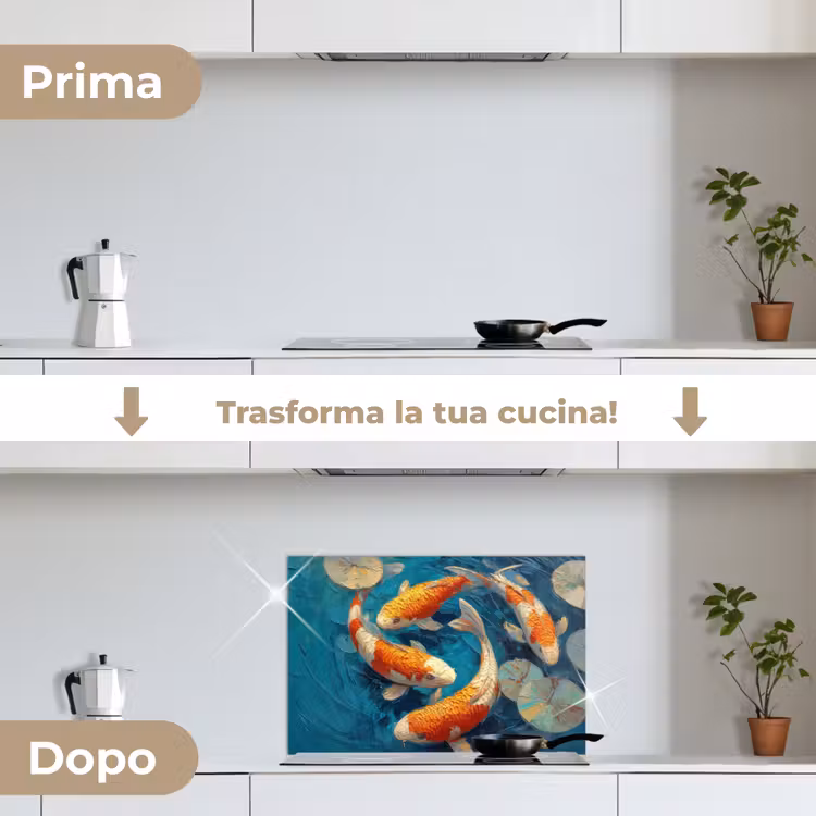Paraschizzi cucina - Pesce - Ninfee - Arancione - Acqua — 7