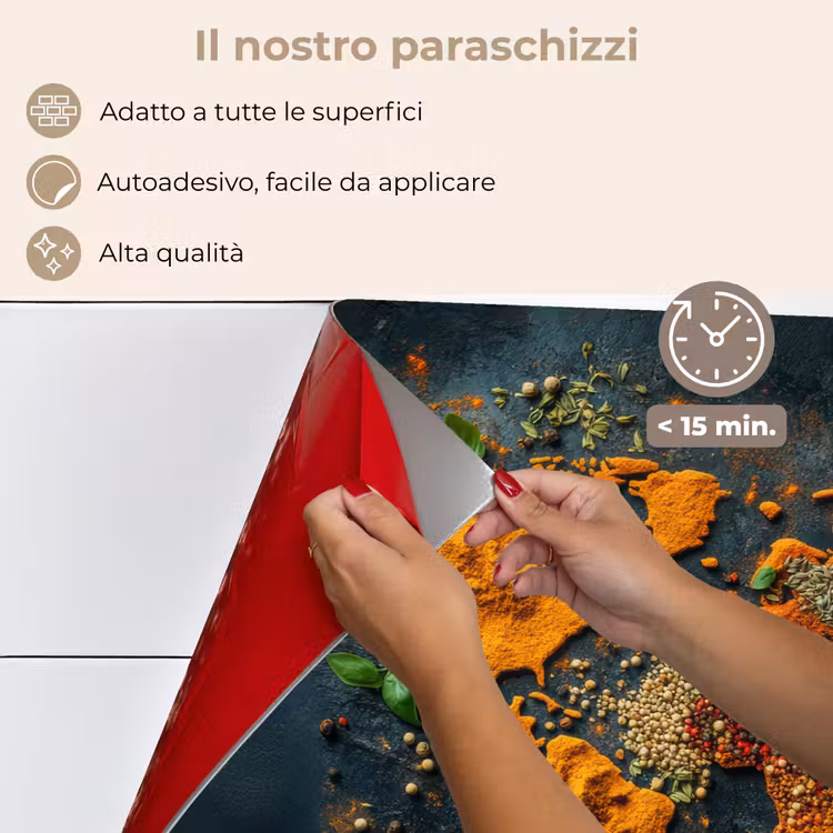 Paraschizzi cucina - Mappa del mondo - Erbe - Colori vivaci — 4