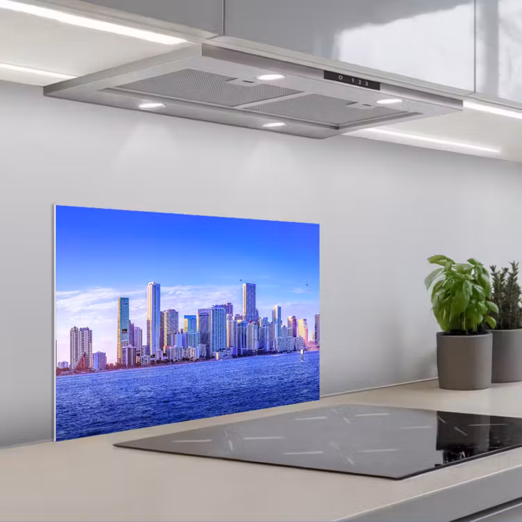 Paraschizzi cucina - Skyline - Blu - Grattacieli - Città — 1