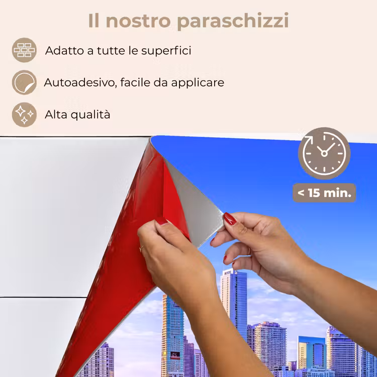 Paraschizzi cucina - Skyline - Blu - Grattacieli - Città — 4
