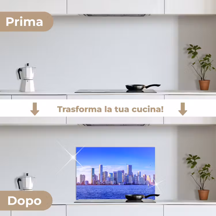 Paraschizzi cucina - Skyline - Blu - Grattacieli - Città — 7