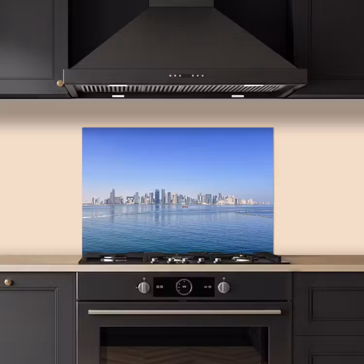 Paraschizzi cucina - Skyline - Blu - Mare - Edifici - Città — 5