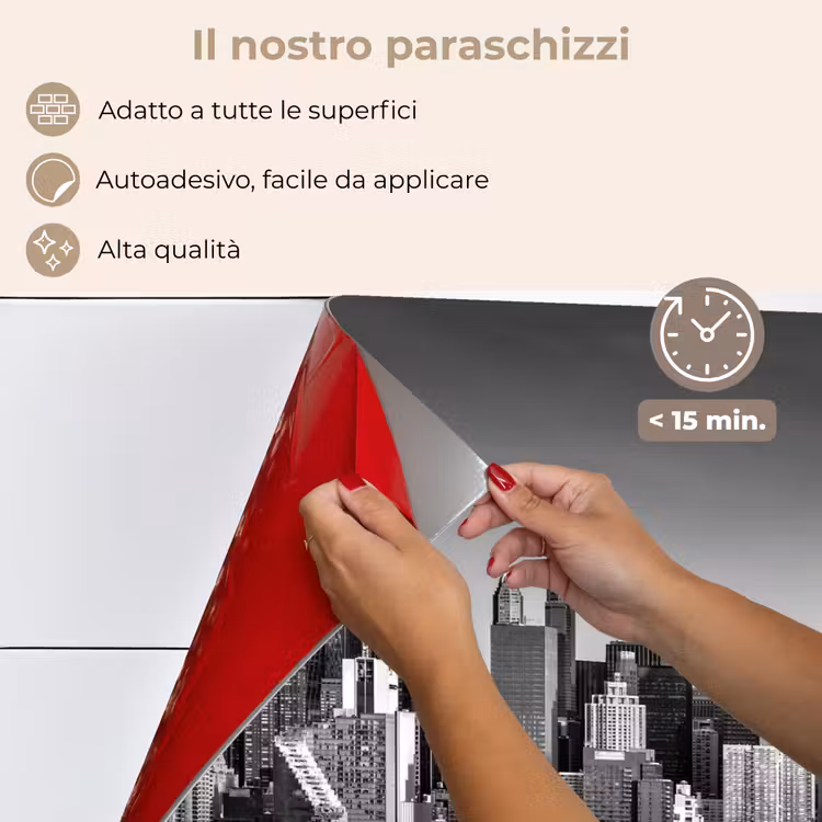 Paraschizzi cucina - Skyline - Città - Grattacieli - Nero - Bianco — 4