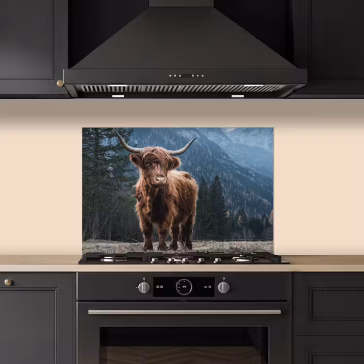 Paraschizzi cucina - Highlander scozzese - Montagna - Paesaggio - Alberi - Mucca - Natura — 5