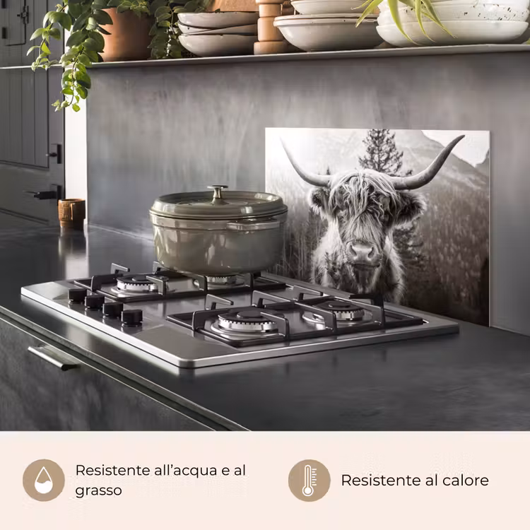 Paraschizzi cucina - Highlander scozzese - Mucca - Animali - Nero - Bianco — 2